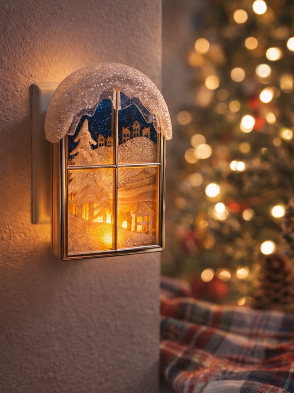 Bath & Bodywork’s Wallflower Plug Snowy Window Plug In Nightlight Winter P4198L